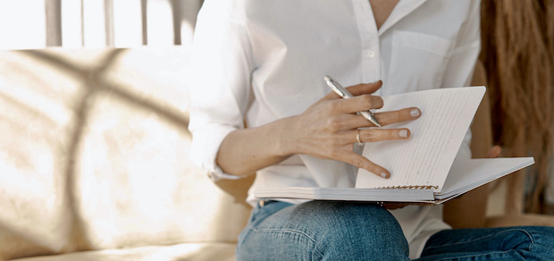 woman with notebook