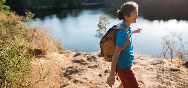 woman hiking outdoors