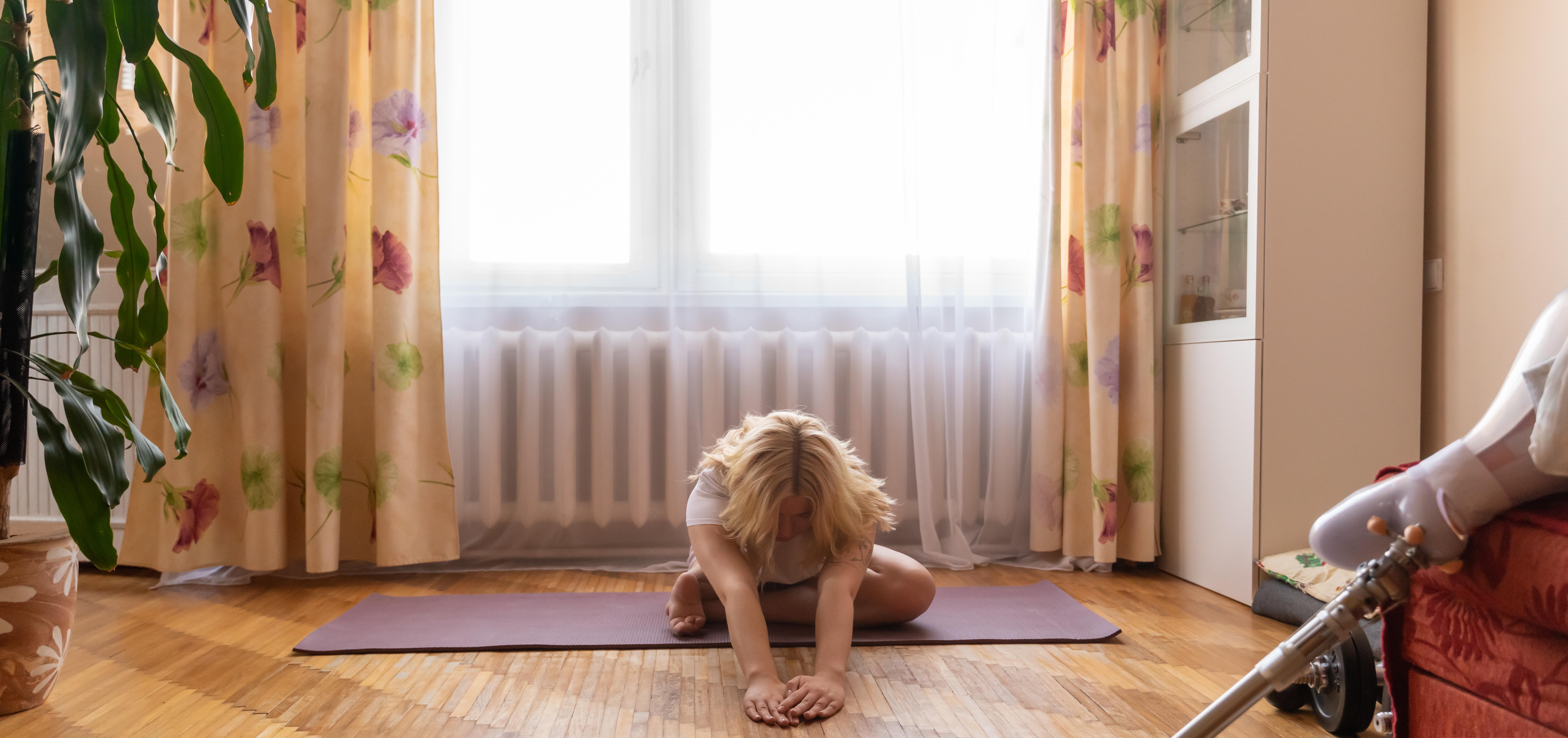 Good Sleep Guide
woman doing stretches on a yoga mat