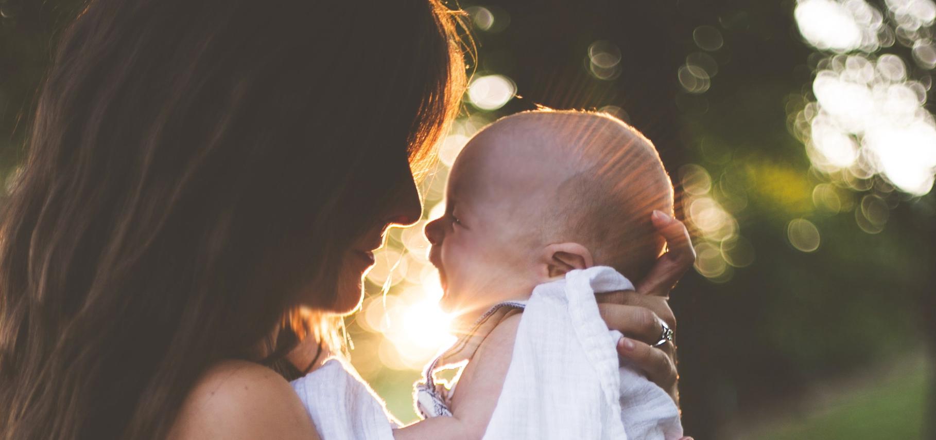 Mother and her newborn baby