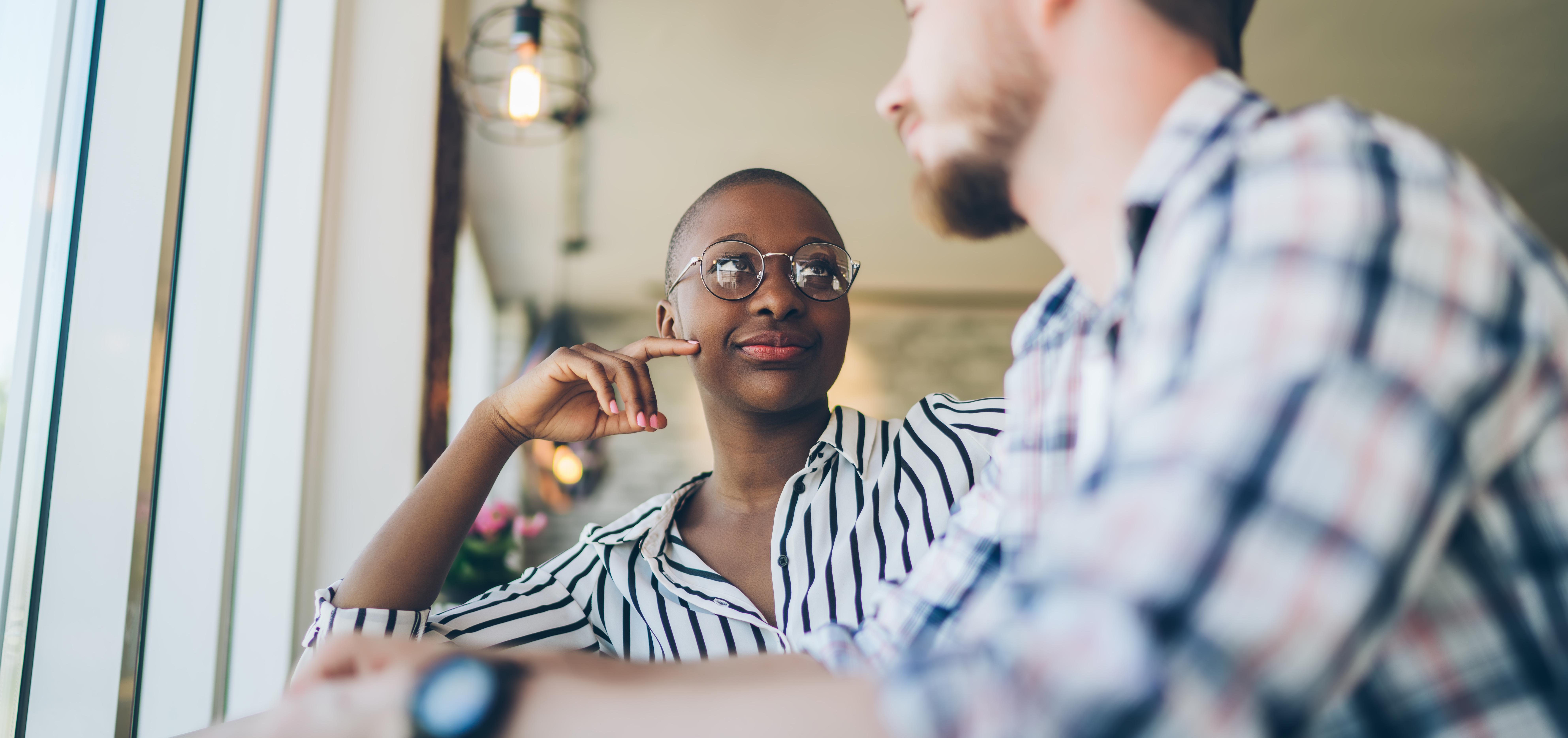 woman actively listening to a friend