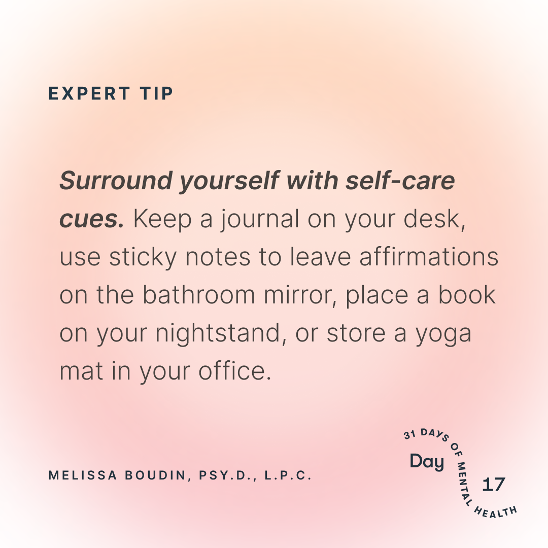 31 Days Of Mental Health Self Care Cues