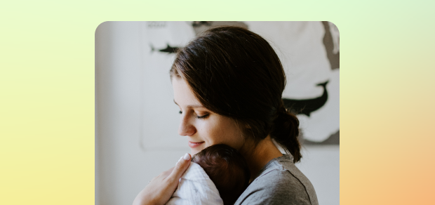 mom holding her baby